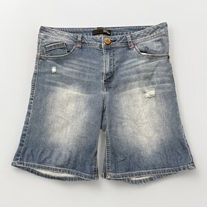 1822 Jeans Women's Size 12 Medium Wash Bermuda Jean Shorts 33x8